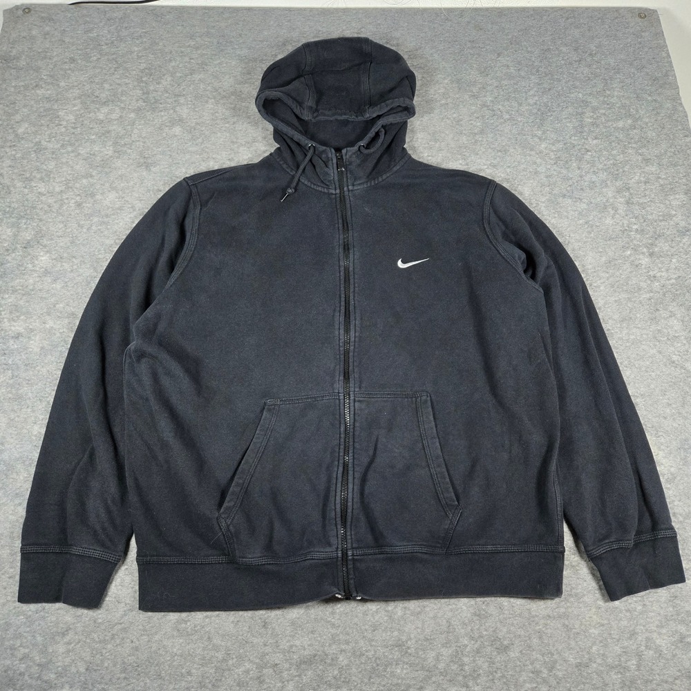 Nike Mens Black Sportswear Full Zip Fleece Hoodie XXL